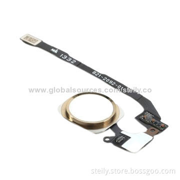 Original home button with flex cable assembly, grey/silver/gold color, suitable for iPhone 5s